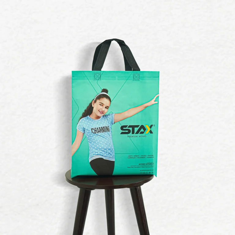 Custom BOPP/non-woven shopping bag manufactured by Shiva PolyFab, design 4